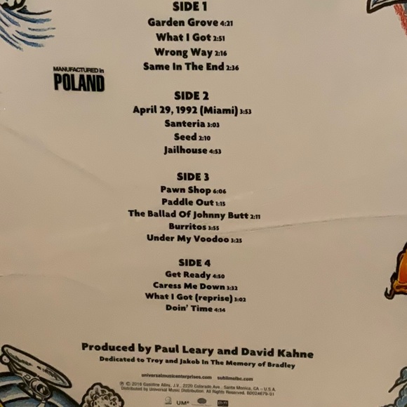 SUBLIME 2xLP Vinyl Self titled [Double LP/Geffen-2016], New, Sealed - Picture 3 of 3